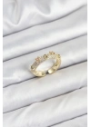Pirinç Gold Renk Zirkon Taşlı Vintage Kadın Yüzük
