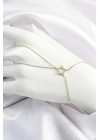 Pirinç Gold Renk Zirkon Taşlı Yıldız Model Şahmeran