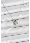 Pirinç Gümüş Renk Minimal Charmlı Kadın Kolye