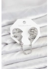 Pirinç Gümüş Renk Sarmal Model Zincir Bağlantılı Ear Cuff Küpe Seti