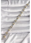 Pirinç Gümüş Renk Zirkon Taşlı Gold Xoxo Model VIP Seri Kadın Bileklik