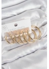 Pirinç Halka Model Gold Renk Kadın Set Küpe