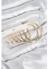 Pirinç Halka Model Gold Renk Kadın Set Küpe