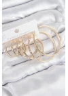 Pirinç Halka Model Gold Renk Kadın Set Küpe
