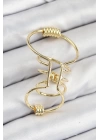 Pirinç Halkalı Model Gold Renk Kıkırdak Küpe
