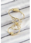 Pirinç Halkalı Model Gold Renk Kıkırdak Küpe