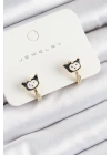 Pirinç Kuromi Model Gold Renk Çocuk Küpe