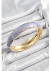 Pirinç Mavi Mor Mineli Mermer Desen Model Gold Renk Kadın Kelepçe