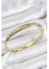 Pirinç Renkli Zirkon Taşlı Kutup Yıldızı Ve Hilal Model Gold Renk Kadın Kelepçe