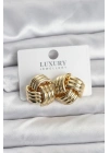 Pirinç Sarmal Gold Renk Kadın Küpe