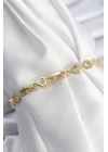 Pirinç VIP Seri Gold Renk Sıralı Kalp Model Kadın Bileklik