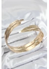 Pirinç Yaprak Model Gold Renk Kadın Pazu Bileklik