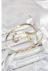 Pirinç Yılan Model Gold Renk Kadın Pazu Bileklik