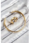 Pirinç Zirkon Taşlı Ayrık Model Gold Renk Bileklik Yüzük Set