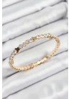 Pirinç Zirkon Taşlı Kelebek Model Gold Renk Yaylı Kadın Bileklik