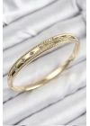 Pirinç Zirkon Taşlı Kutup Yıldızı Model Gold Renk Kadın Kelepçe