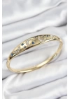 Pirinç Zirkon Taşlı Kutup Yıldızı Ve Hilal Model Gold Renk Kadın Kelepçe