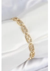 Pirinç Zirkon Taşlı Messika Model Gold Renk VIP Seri Kadın Bileklik
