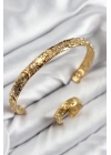 Pirinç Zirkon Taşlı Vintage Model Gold Renk Bileklik Yüzük Set