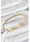 Pirinç Zirkon Taşlı Vintage Model Gold Renk Kadın Kelepçe