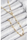Pirinç Zirkon Taşlı Yıldız Model Gold Renk Y Kolye