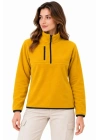 Polar Dik Yaka Yarım Fermuarlı Fermuarlı Göğüs Cepli Regular Fit Kışlık Sweatshirt - Hardal Sarısı
