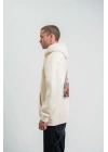 POLIZEI Premium Kalite Kapşonlu Dijital Patchli SweatShirt - Krem