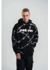 POLIZEI Premium Kalite Kapşonlu Varak Ve Pano Baskılı SweatShirt - Siyah