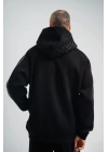 POLIZEI Premium Kalite Unisex Kapşonlu Ara Biyeli SweatShirt - Siyah