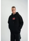 POLIZEI Premium Kalite Unisex Kapşonlu Dijital Patchli SweatShirt - Siyah