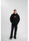 POLIZEI Premium Kalite Unisex Kapşonlu Dijital Patchli SweatShirt - Siyah