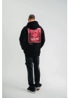POLIZEI Premium Kalite Unisex Kapşonlu Dijital Patchli SweatShirt - Siyah