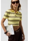 Polo Yaka Crop T-Shirt
