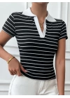 Polo yaka garnili bluz