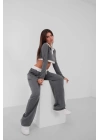 Polo Yaka Garnili Crop Sweatshirt