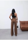 Poly Viscose Yüksek Bel Kemerli̇ Ve Dökümlü Palazzo Pantolon (Kemer Dahi̇l)