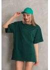 Regular Fit Tişört Bisiklet Yaka Yazlık Kısa Kol Basıc T-Shirt - Yeşil
