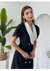 Reta Düğme Detaylı Elbise