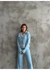 Şerit Detaylı Hırka Pantolon İkili Takım