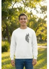 Sevgililer Günü Baskılı Oversize Bisiklet Yaka Sweatshirt - Beyaz