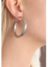 Silver Renk Halka Metal Bayan Küpe