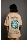 Sırt Baskılı T-shirt - Bej