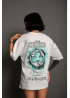 Sırt Baskılı T-shirt - Beyaz