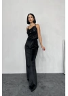 Siyah Askılı Degaje Bluz