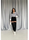 Siyah Askılı İki Parça Jeans Pantolon