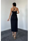 Siyah Sırt Dekolteli Elbise
