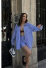 Stacy Çizgili Şort Takım 9801-0025