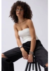 Straplez Dokulu Crop