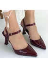 Suden Bordo Rugan Topuklu Ayakkabı