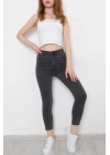 KETEN CROP KARPUZ KOL BLUZ-PANTOLON HASIR KEMERLİ - Mavi